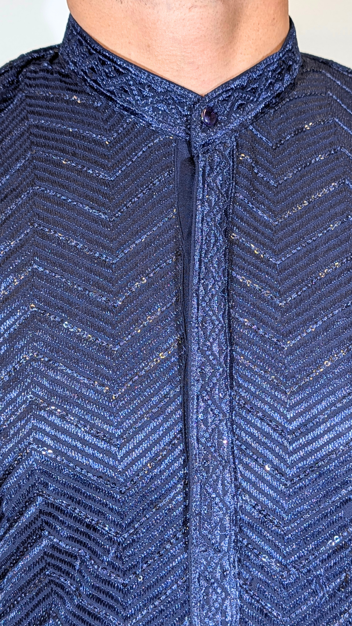 Navy Blue Sequence  Kurta