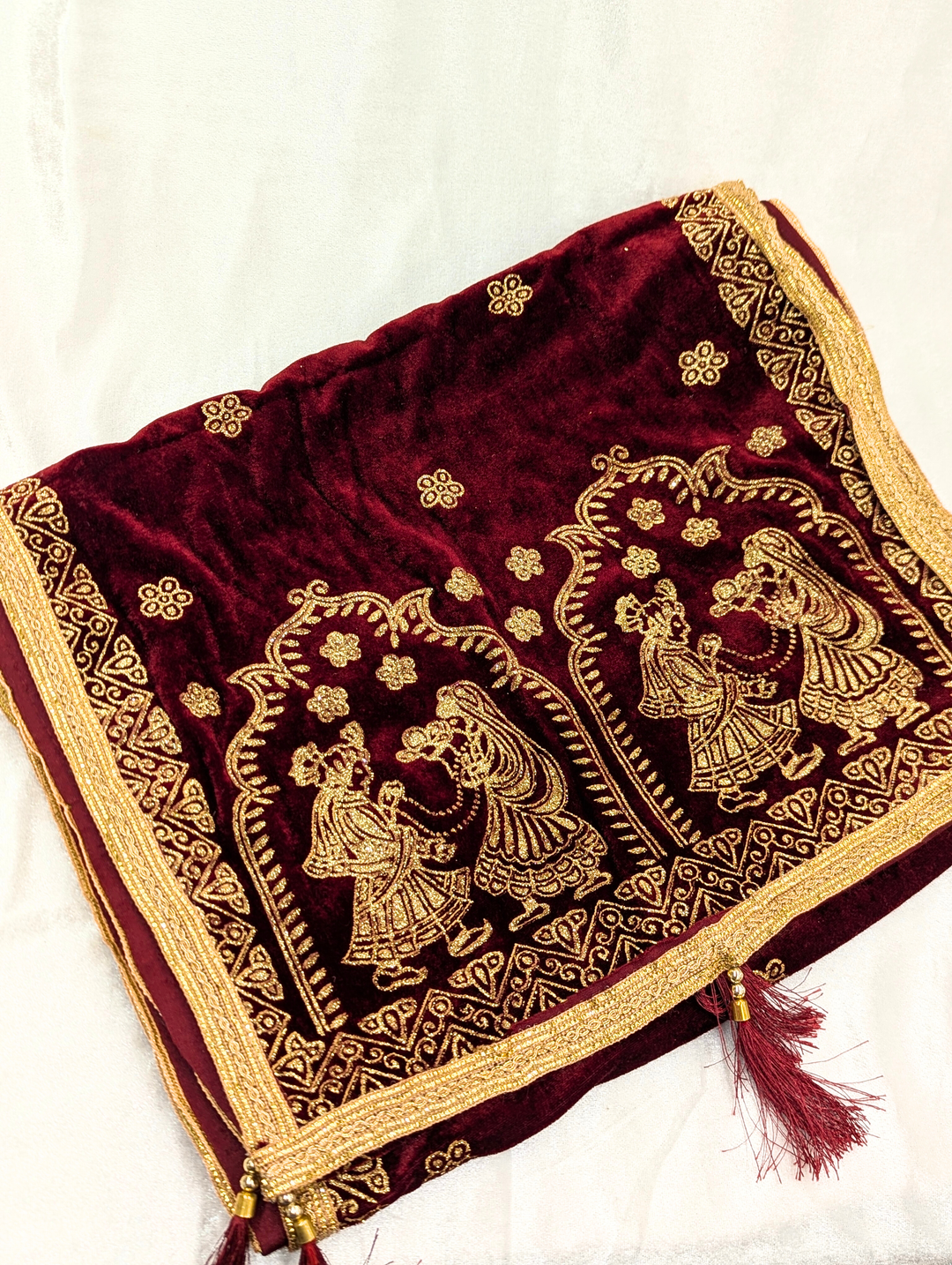 Maroon Gold Pagdi and Shawl Set