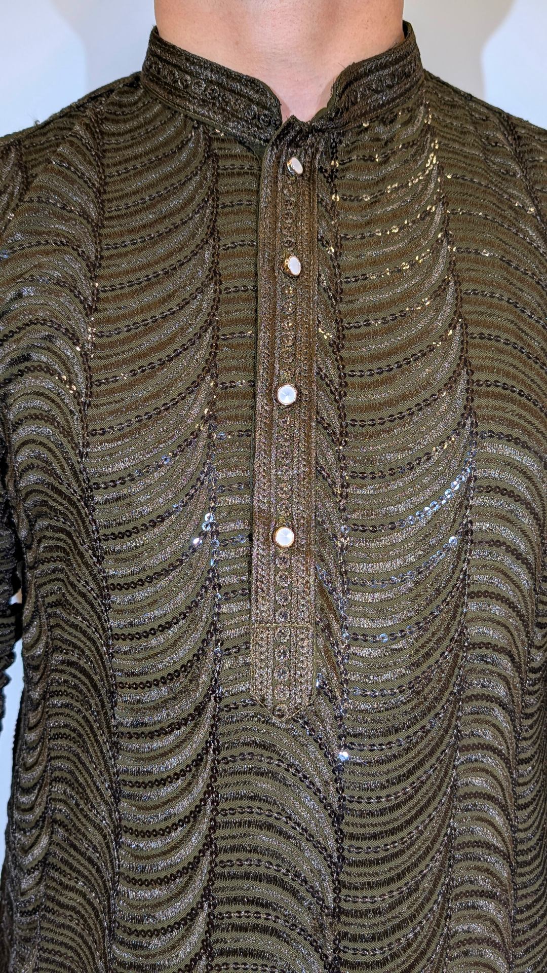 Mehedi Green Sequence Kurta