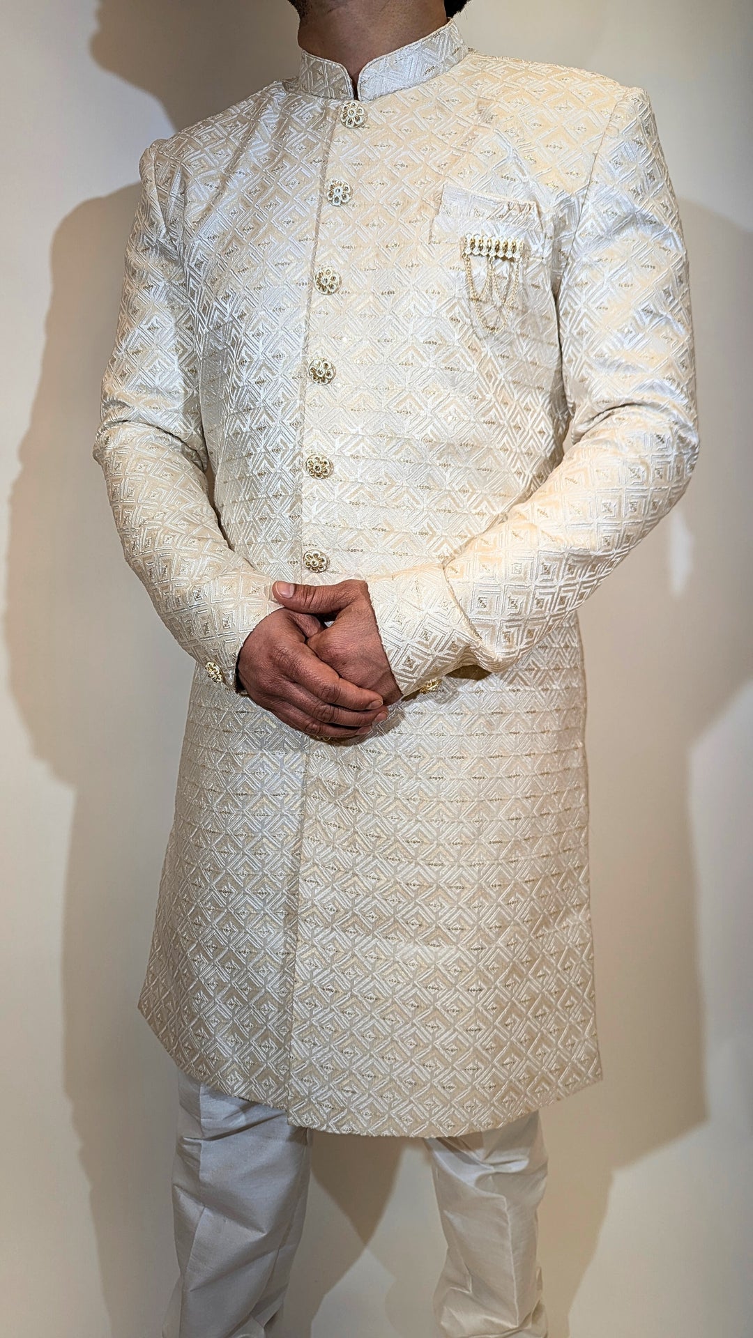 Cream Sherwani