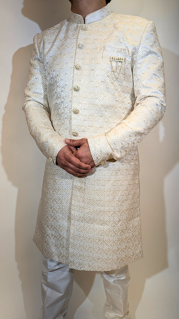 Cream Sherwani