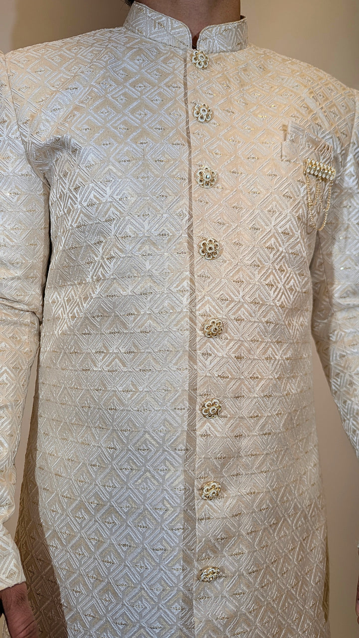 Cream Sherwani