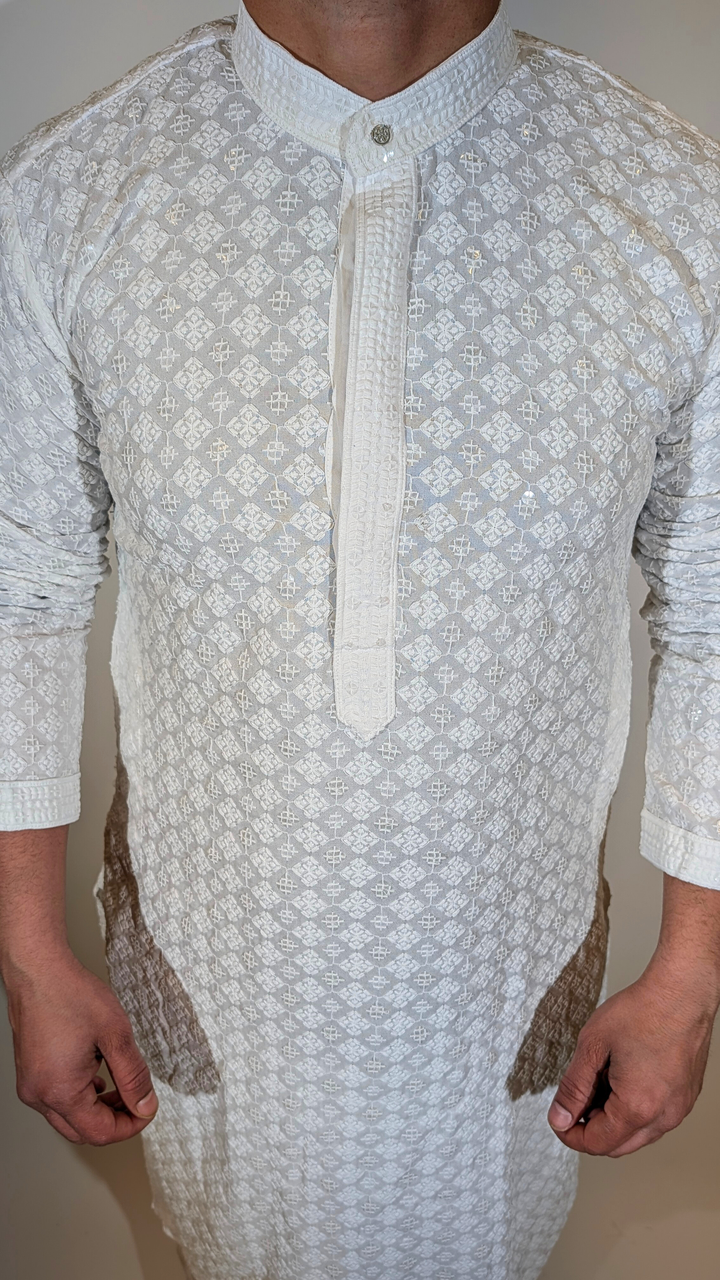 White Sequin Kurta