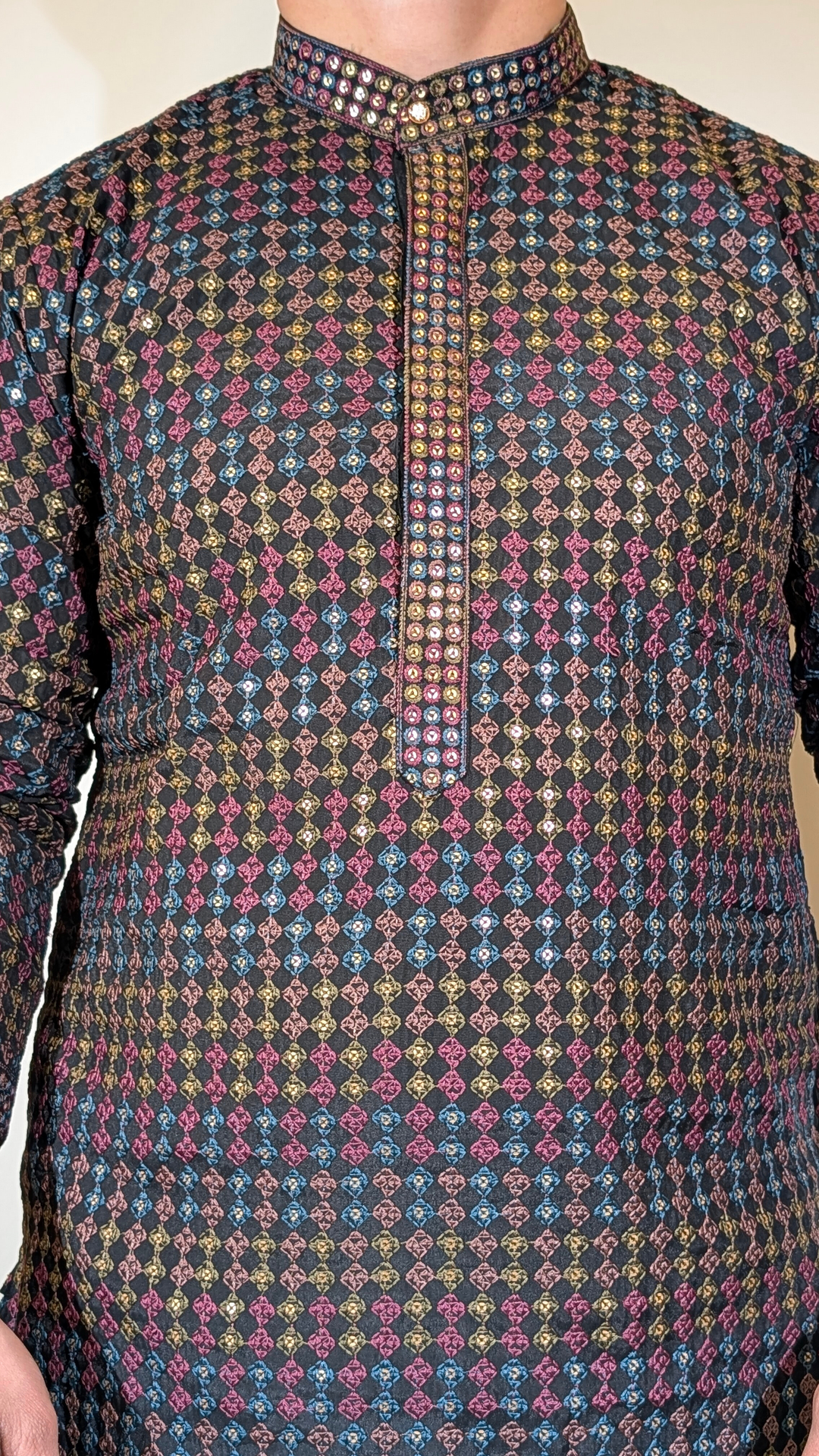 Black Muticolor Kurta