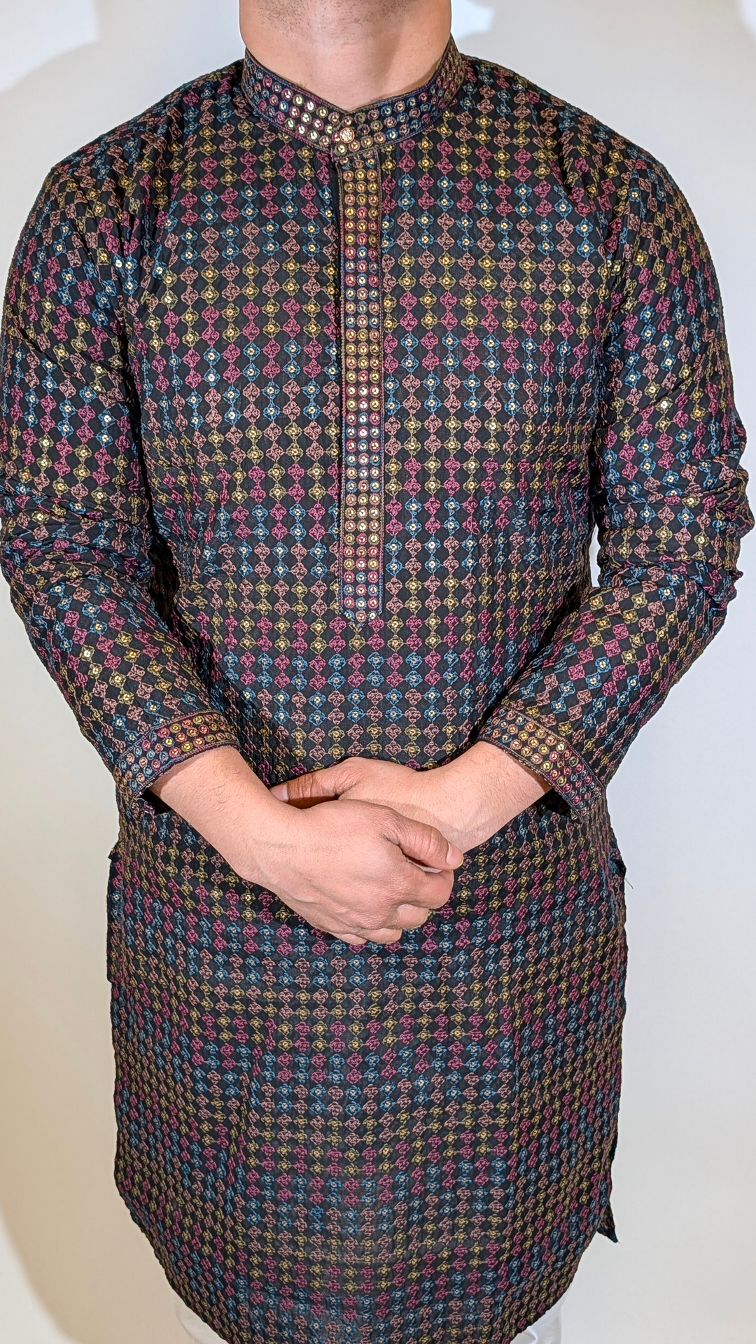 Black Muticolor Kurta