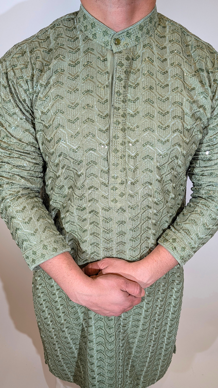 Light Green Sequence Kurta