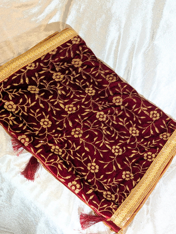 Maroon Pagdi and Shawl Set