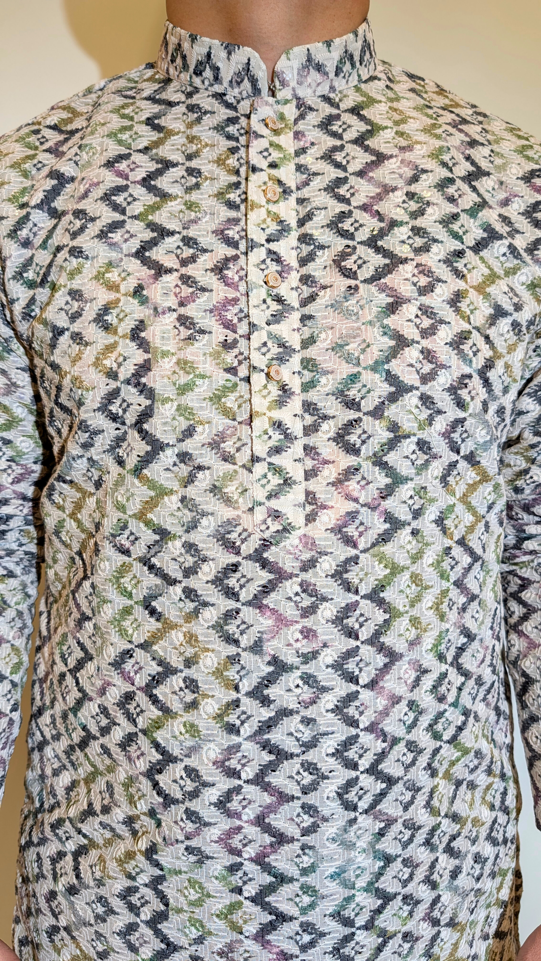 Gray Multi-Color Kurta