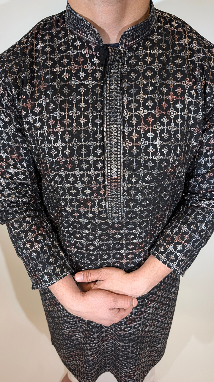 Black Multicolor Kurta