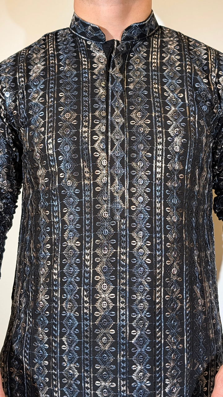 Black Multicolor Kurta