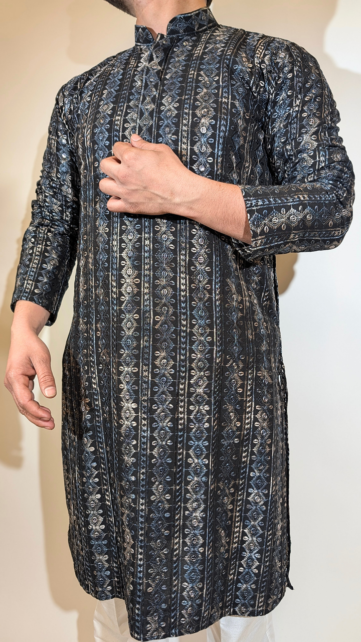 Black Multicolor Kurta