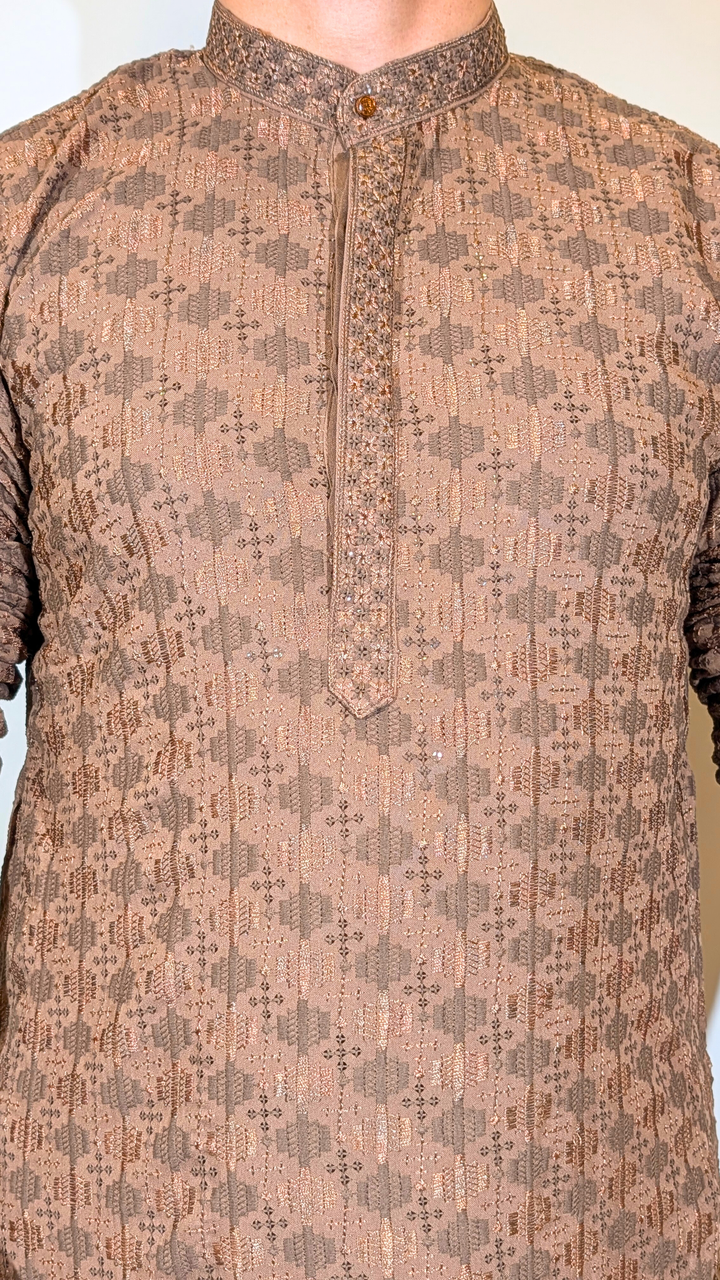 Brown Sequence Kurta