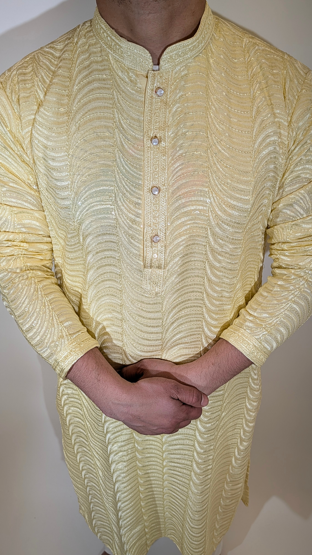 Light Yellow Sequence Kurta