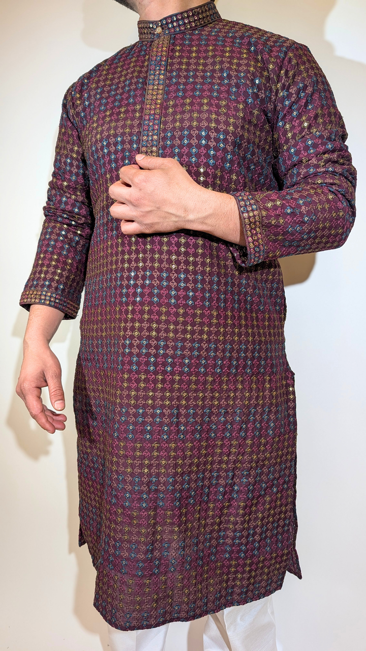 Purple Multi-Color Kurta