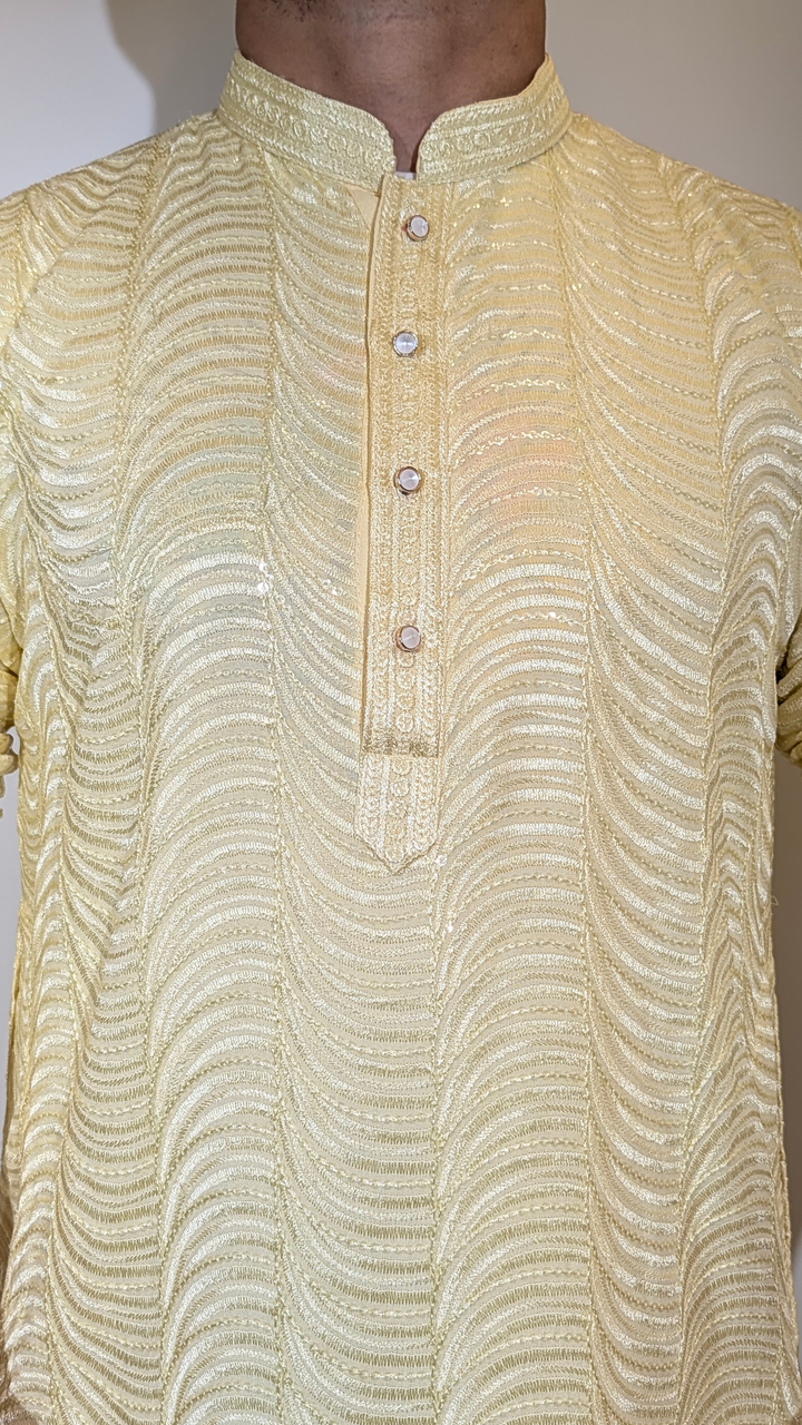 Light Yellow Sequence Kurta