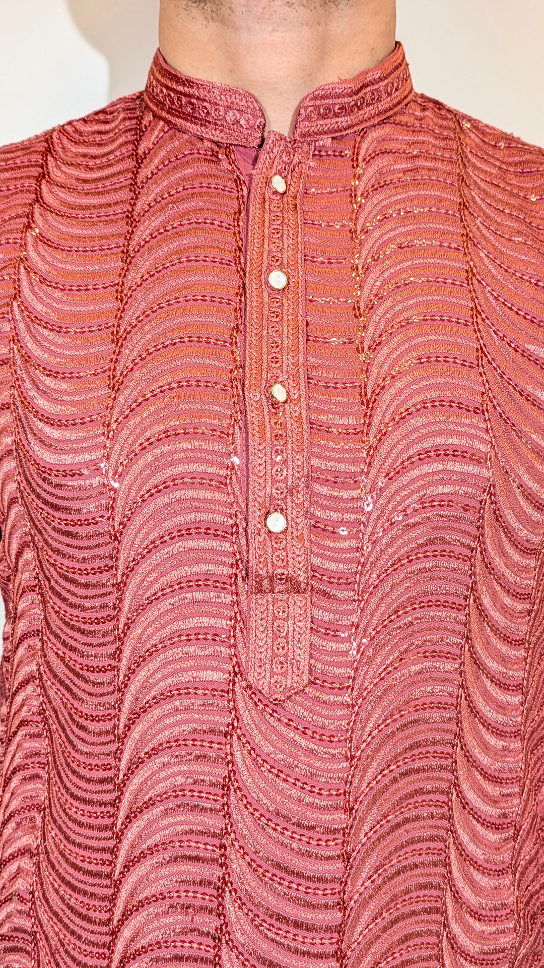 Coral Pink Sequence Kurta
