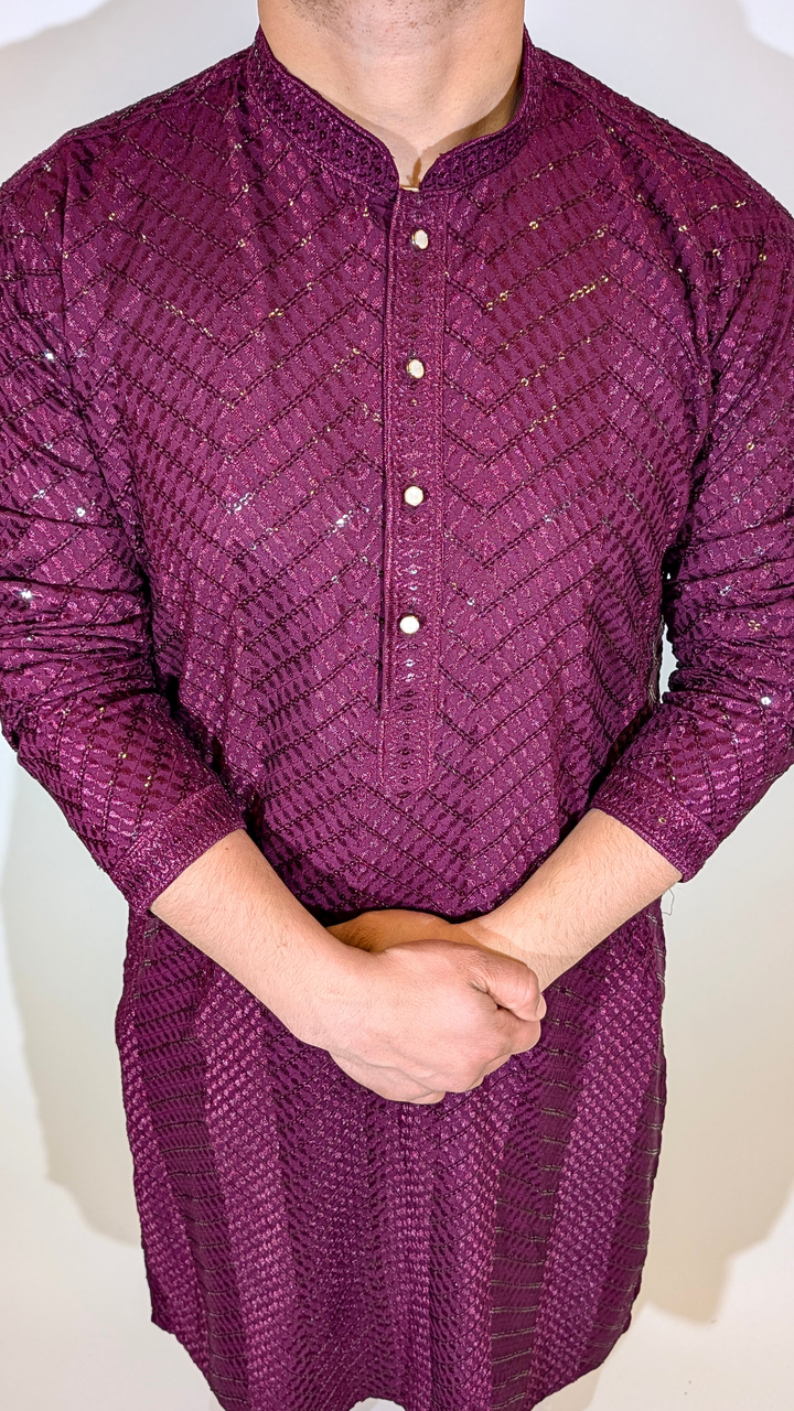Dark Purple Sequence Kurta