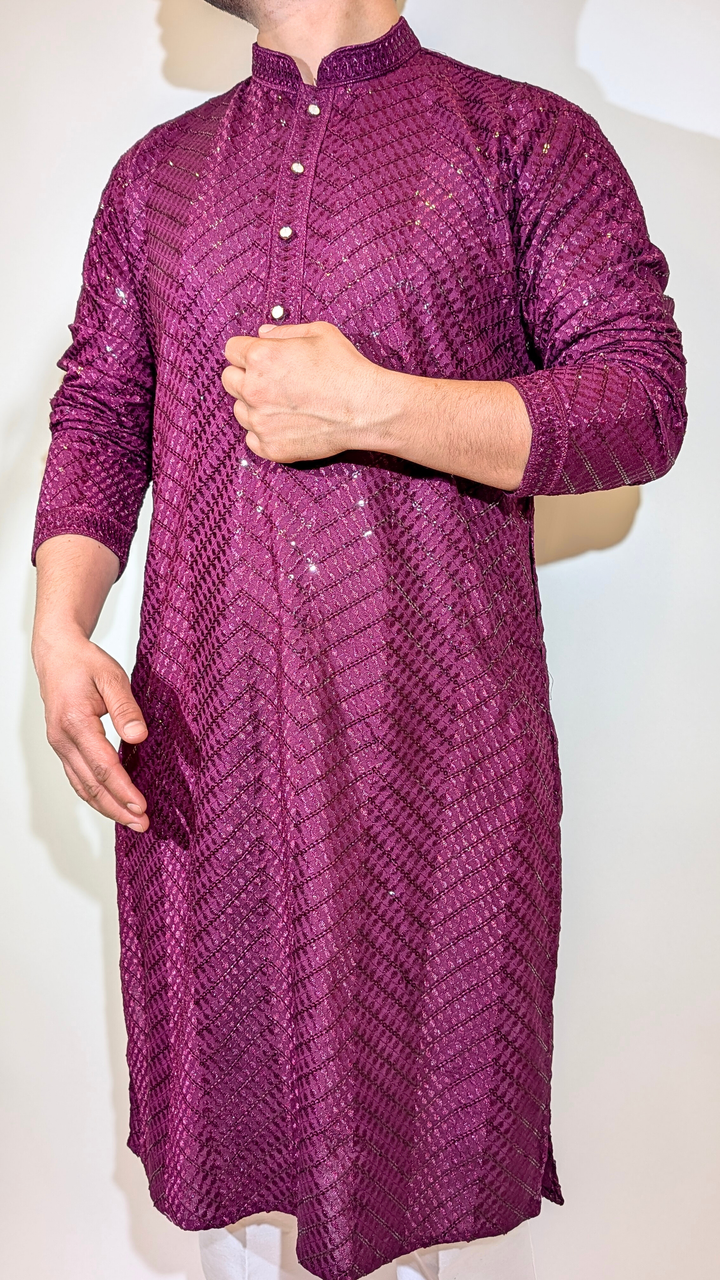 Dark Purple Sequence Kurta