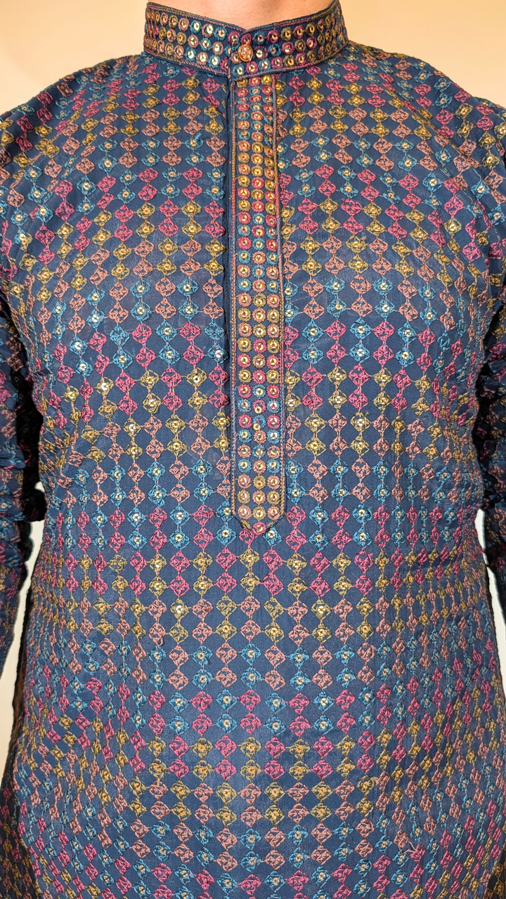 Blue Multi-Color Kurta