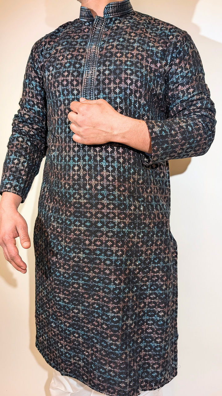 Black Multi-Color Kurta