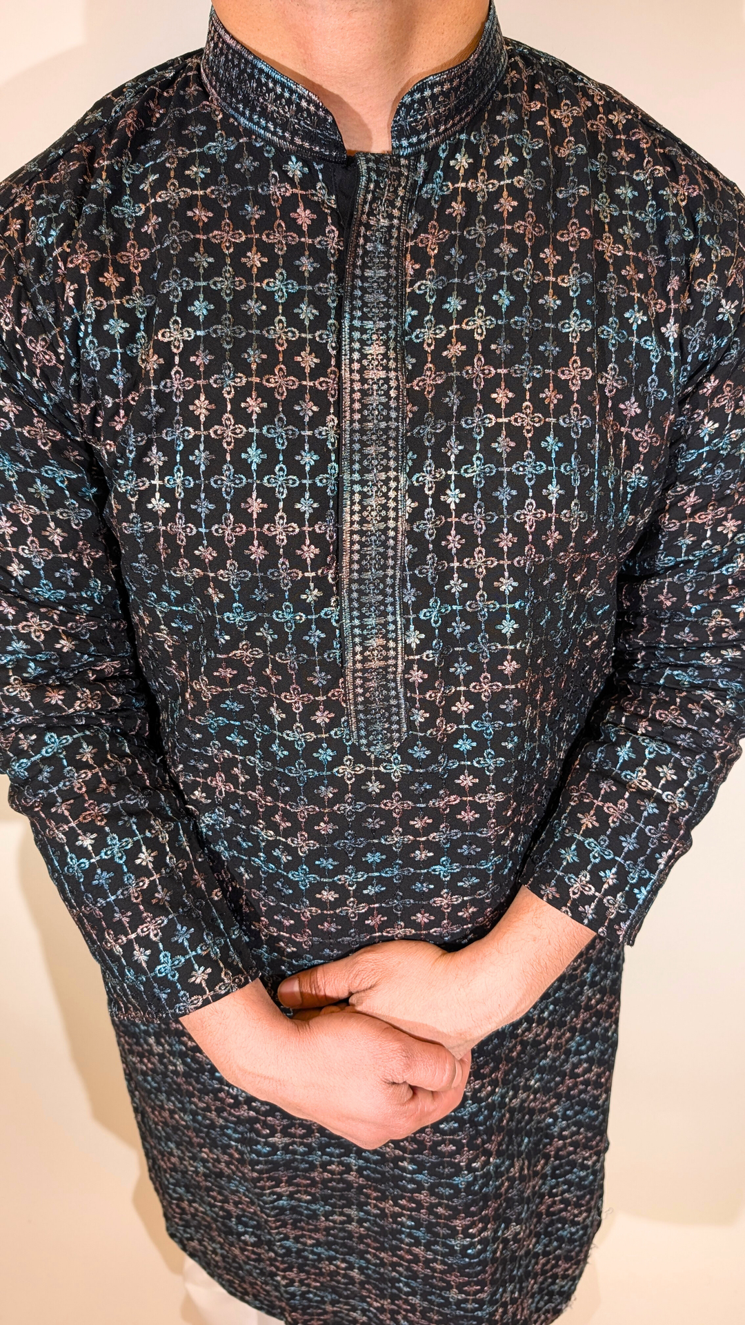 Black Multi-Color Kurta