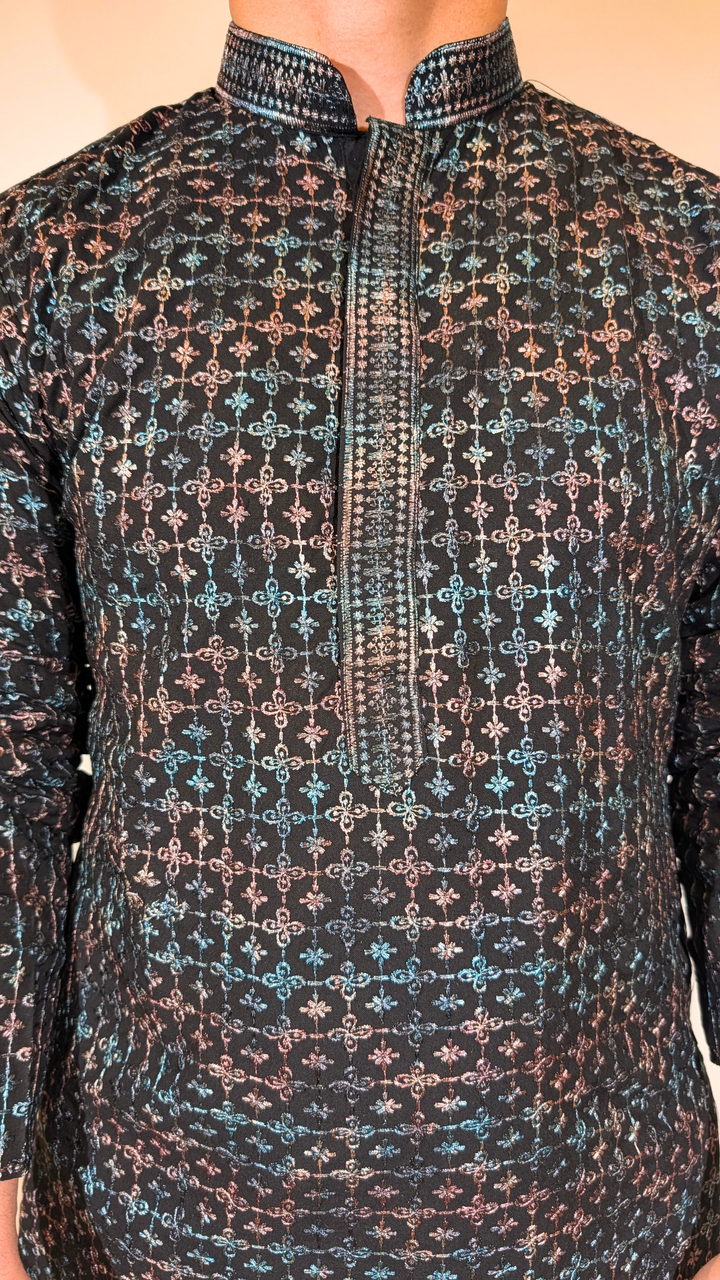 Black Multi-Color Kurta