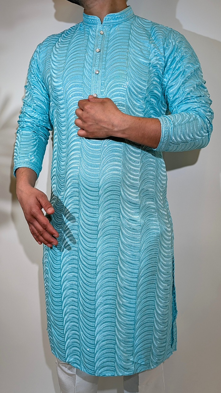 Light Blue Sequence Kurta