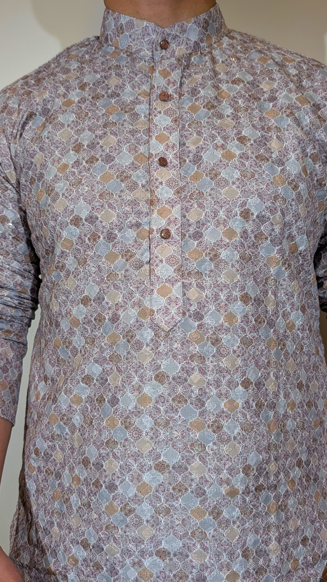 Multi-Color Navy Sequence Kurta