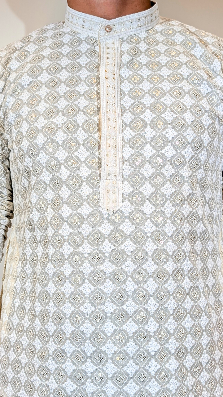 Cream Sequin Kurta