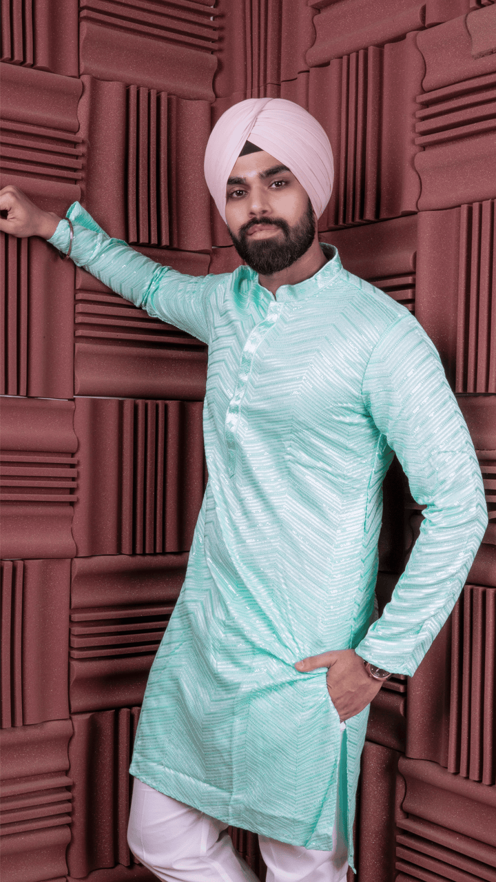 Seafoam Sequence Kurta