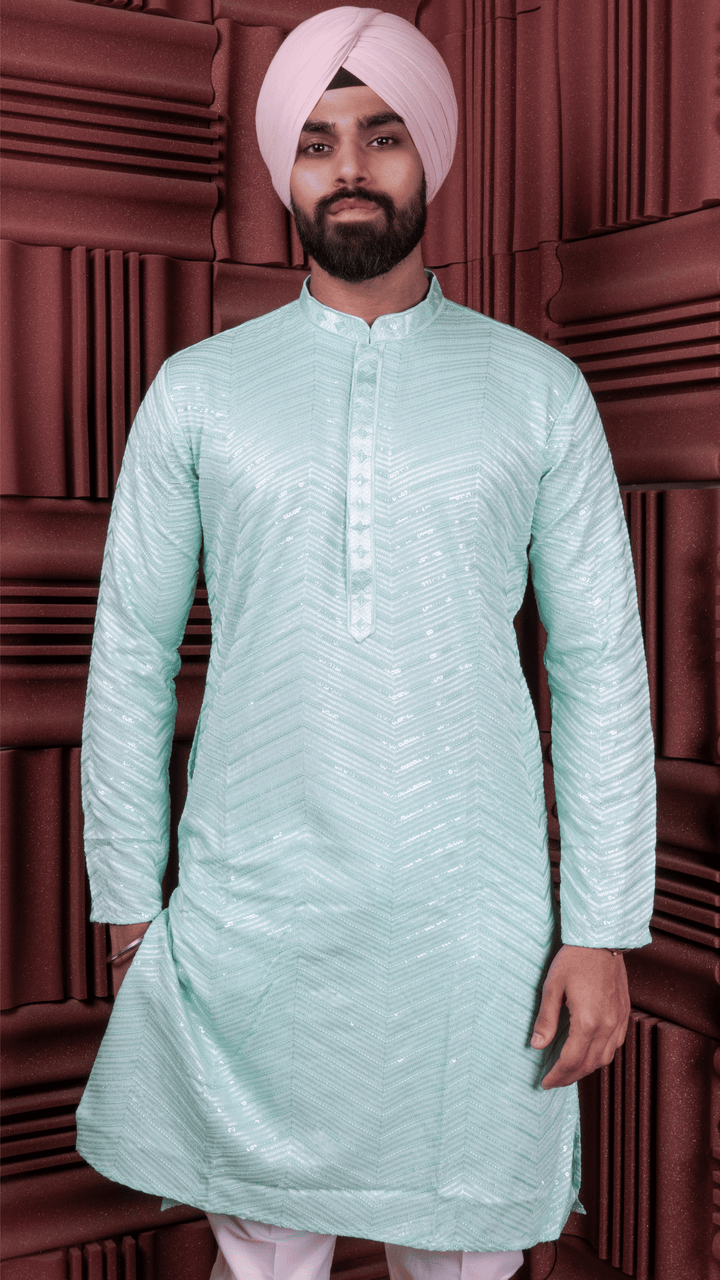 Seafoam Sequence Kurta