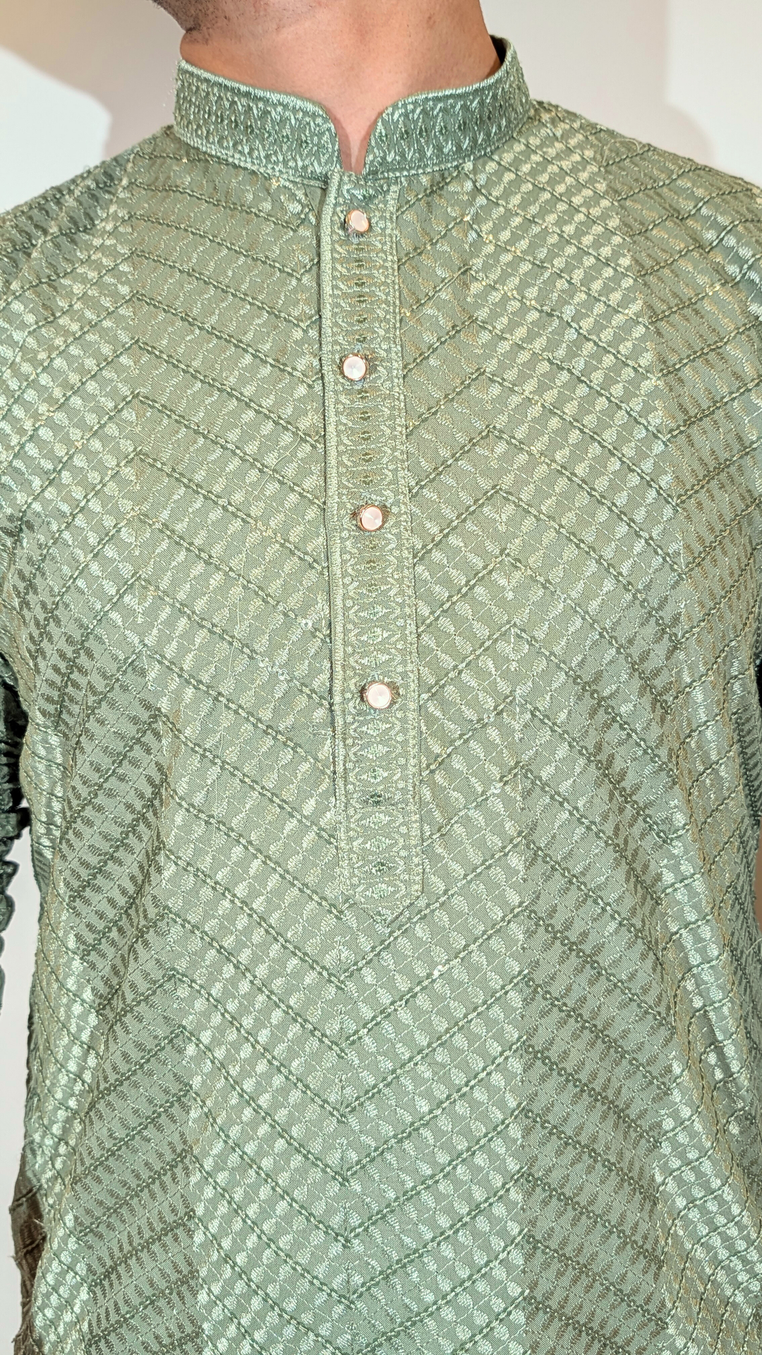 Light Olive Sequence Kurta