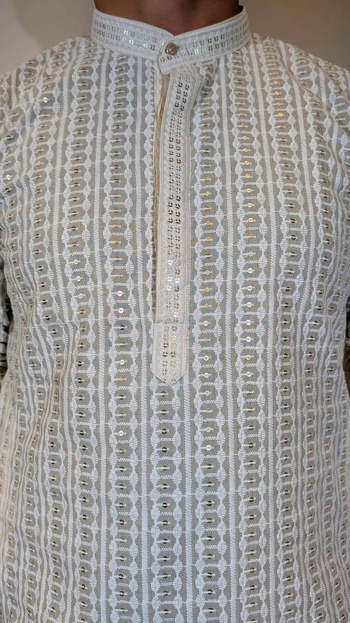Cream Sequin Kurta
