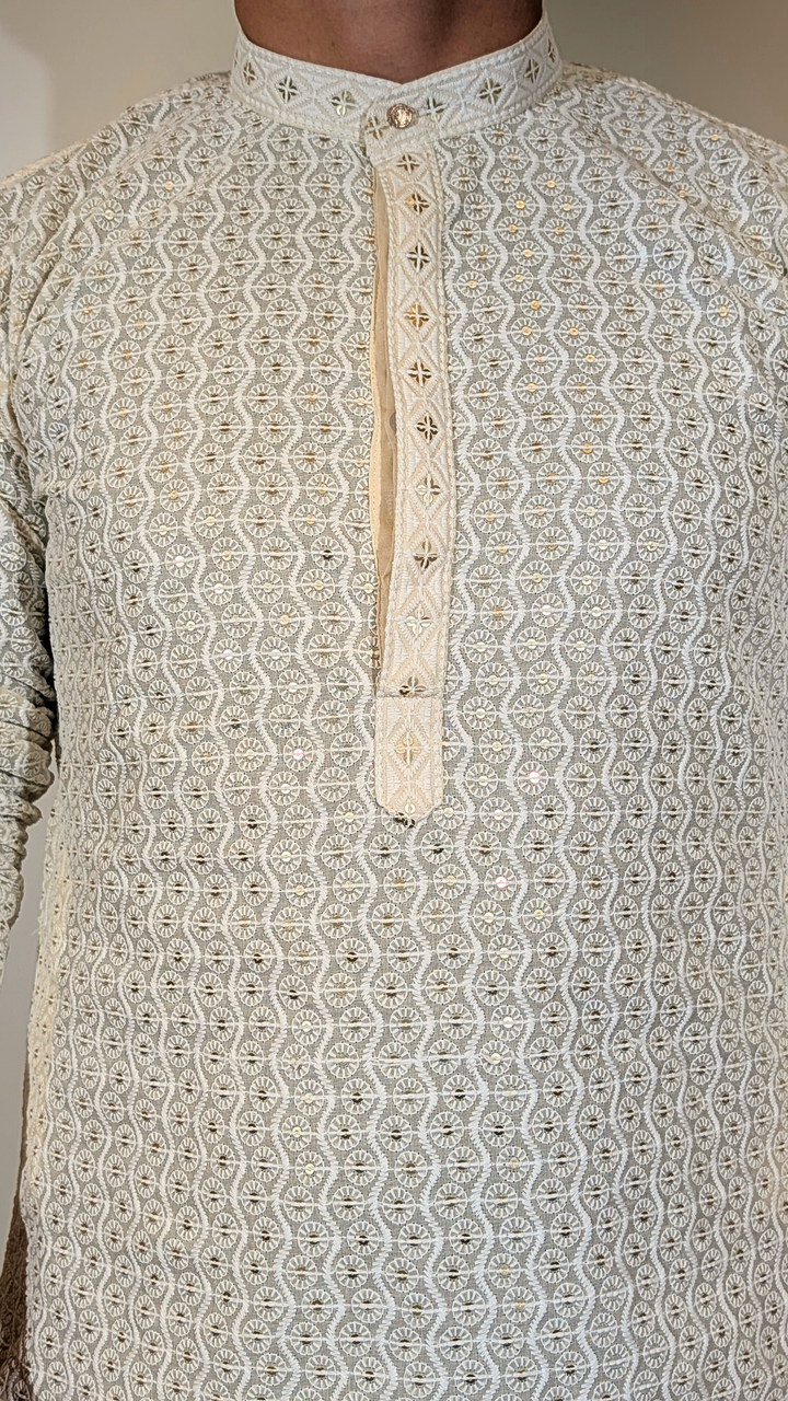 Cream Sequence Kurta