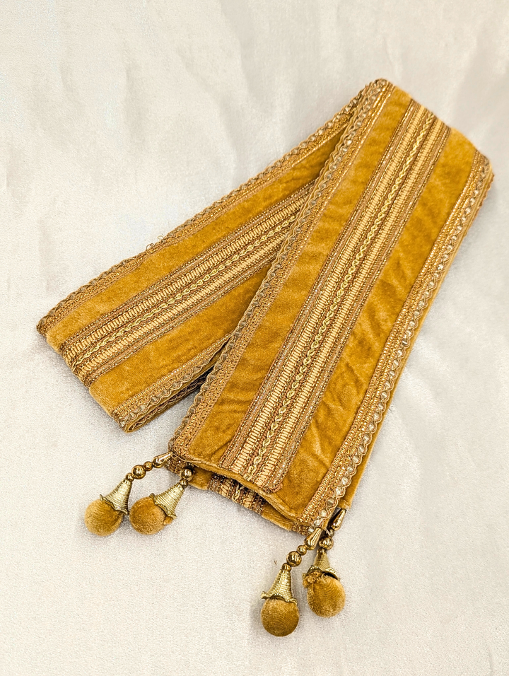 Men's Golden Velvet Shawl