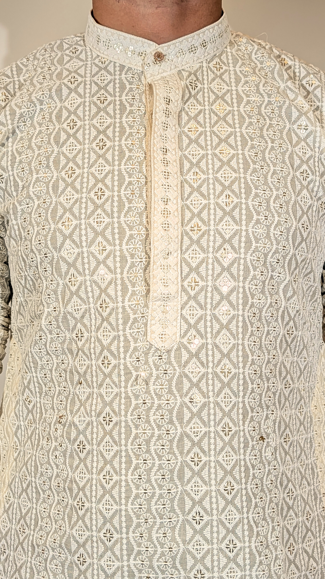 Cream Sequence Kurta
