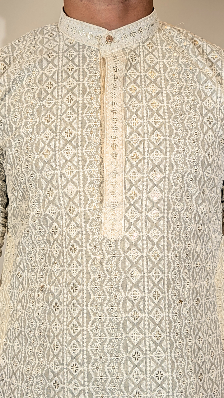 Cream Sequence Kurta
