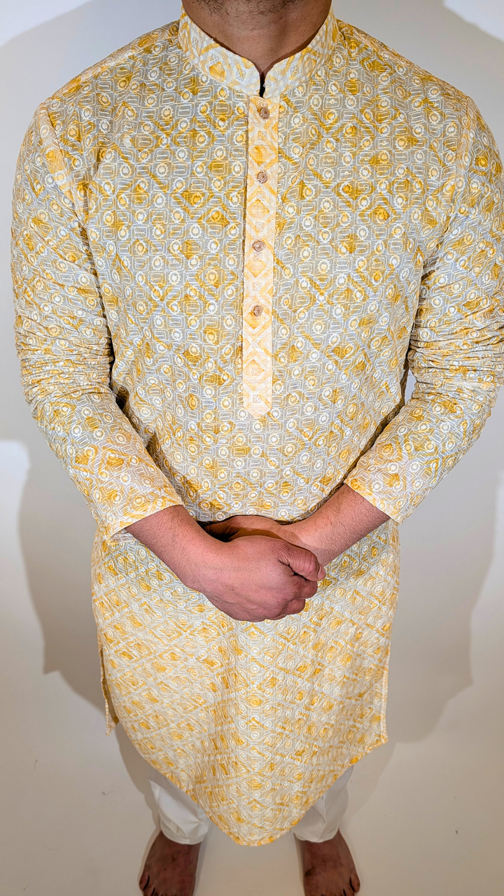 Light Yellow Sequence Kurta