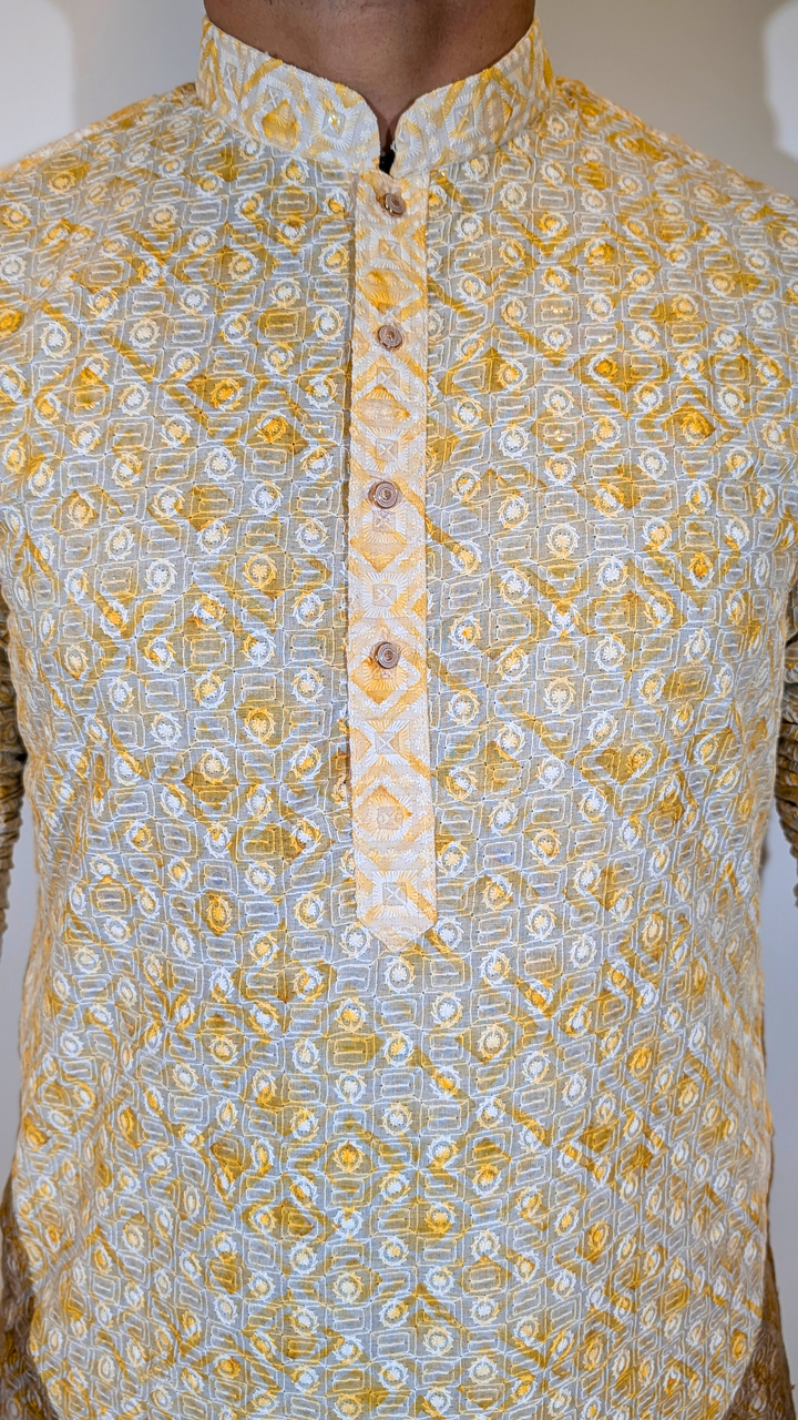 Light Yellow Sequence Kurta