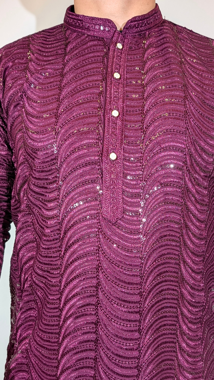 Dark Purple Sequence Kurta