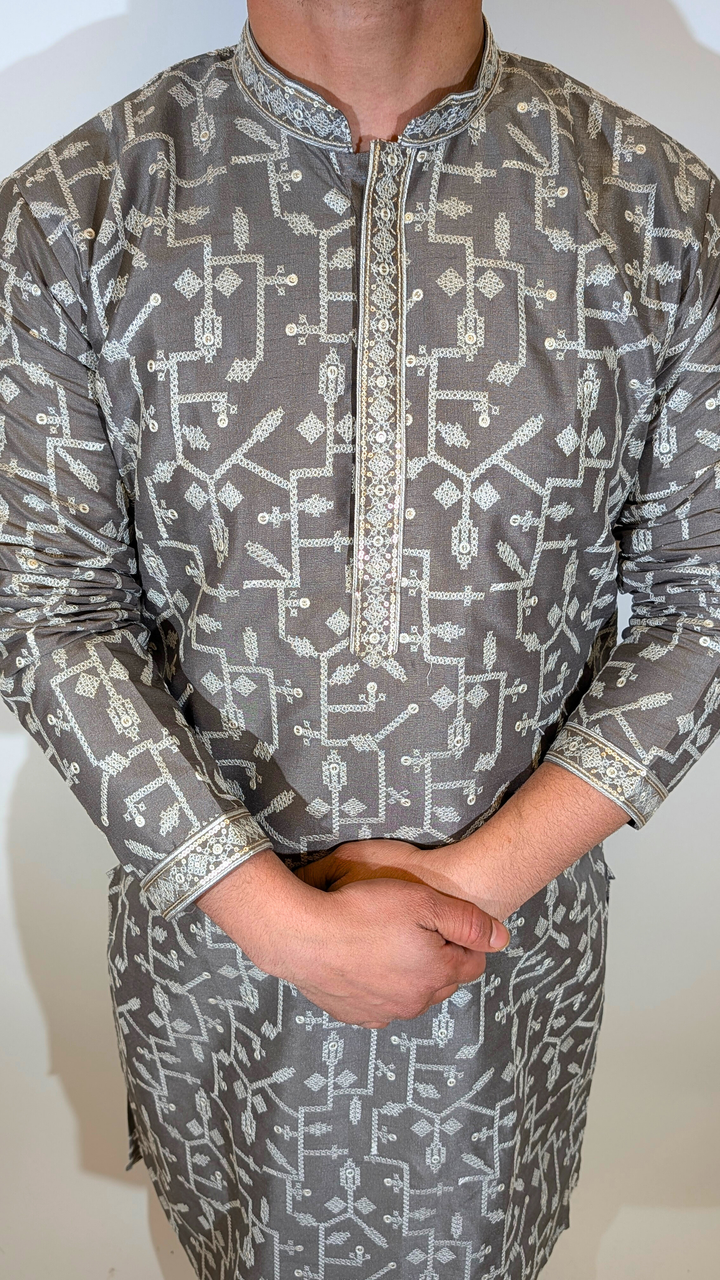 Gray Sequence Kurta