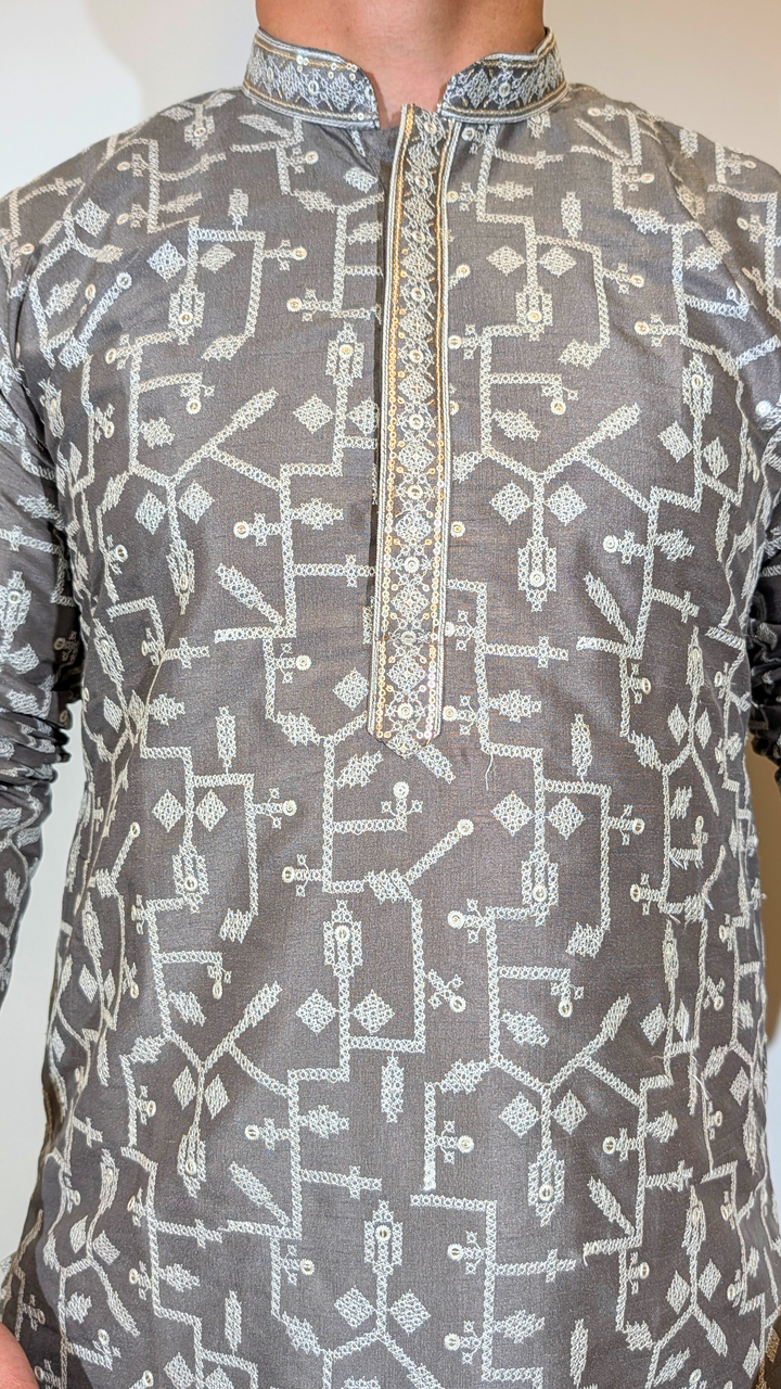 Gray Sequence Kurta