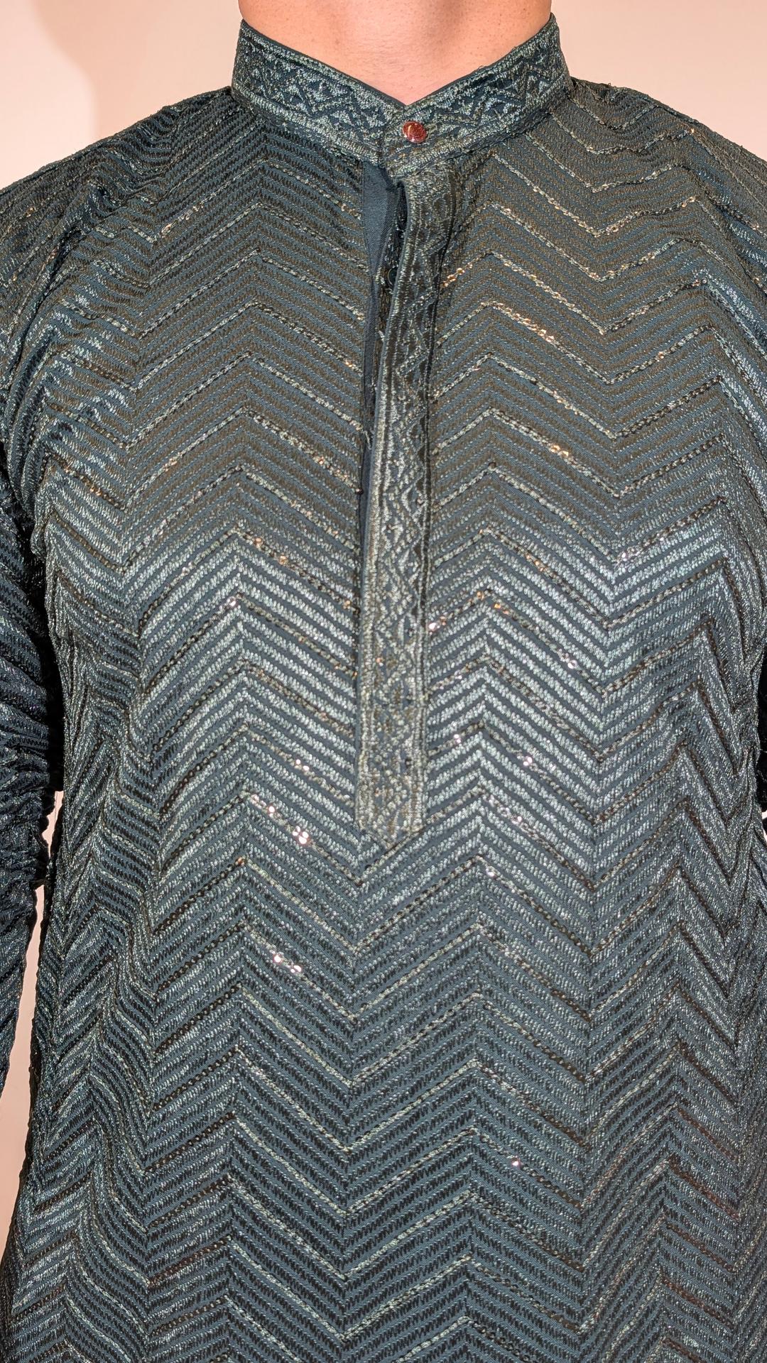 Green Sequence Kurta