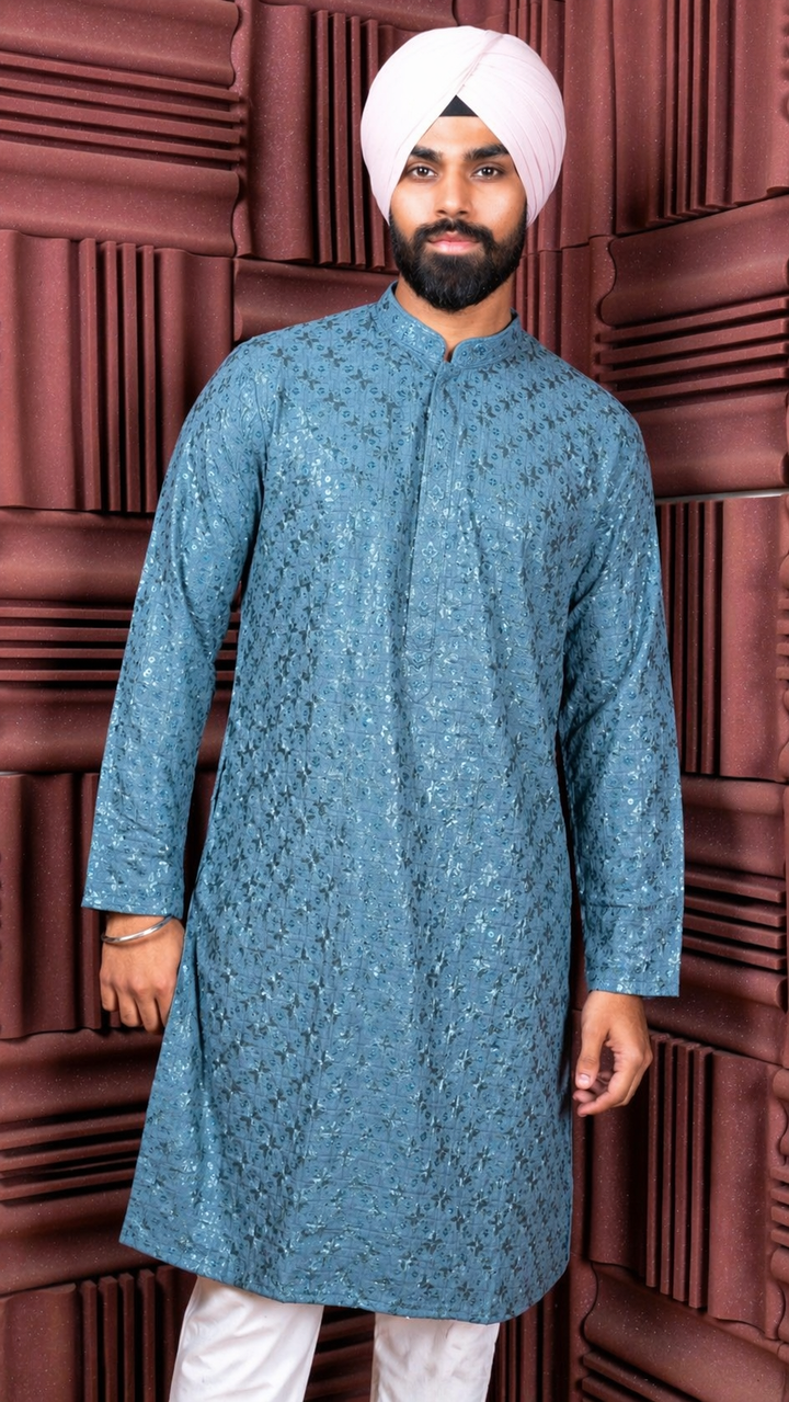 Blue Sequence Kurta