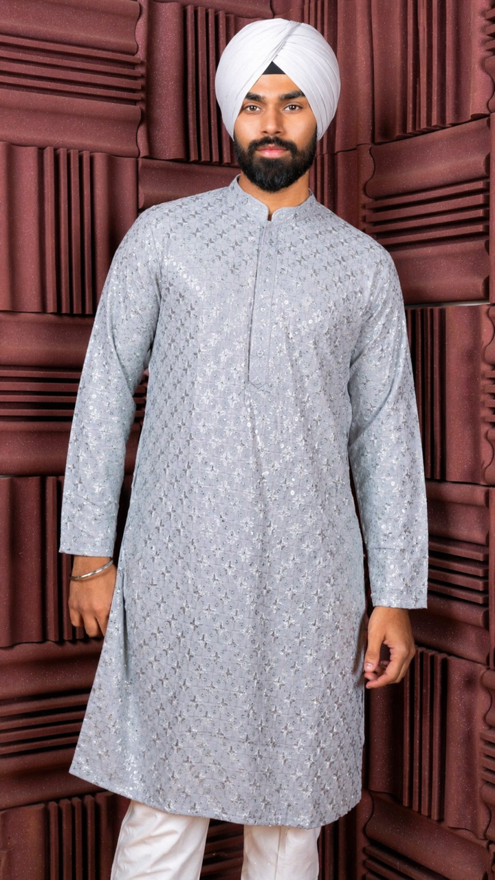 Light Grey Sequence Kurta