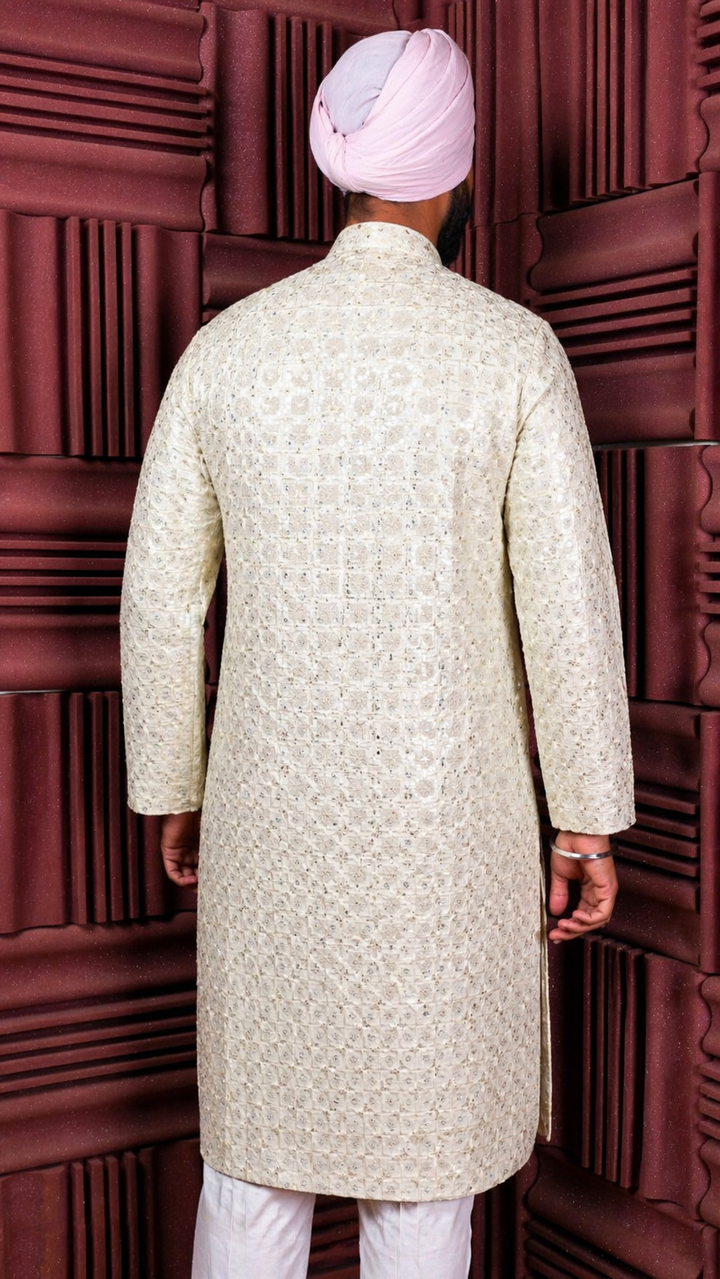 Cream Sequence Kurta