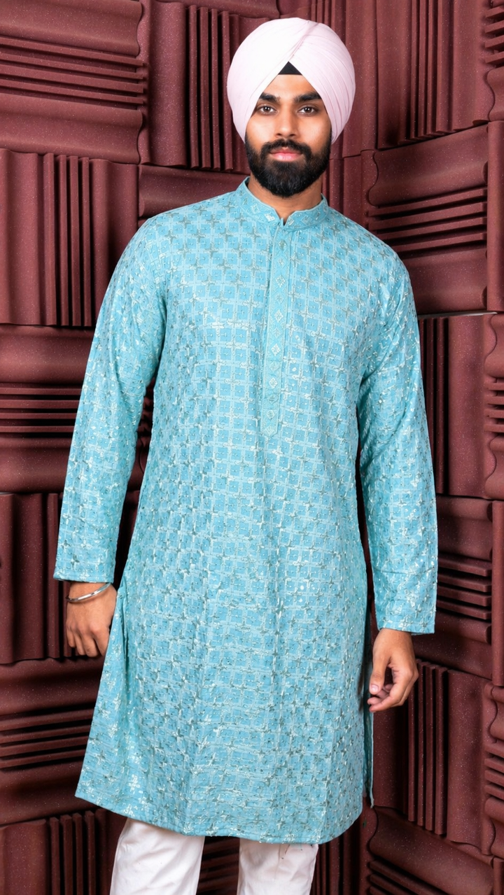 Light Blue Sequence Kurta