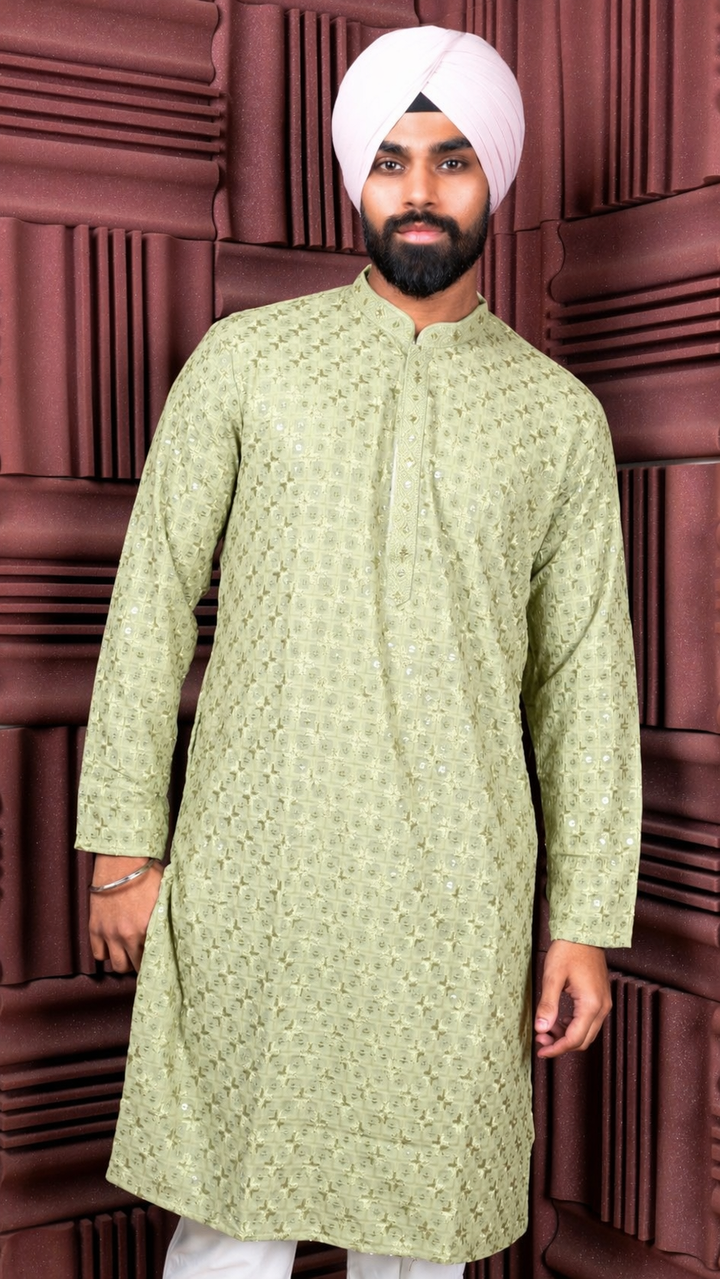 Light Green Sequence Kurta