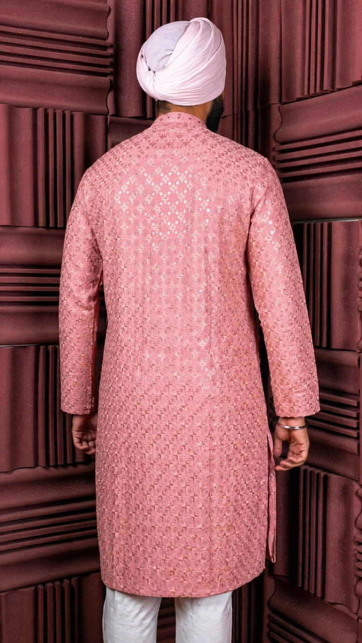 Peach Sequence Kurta