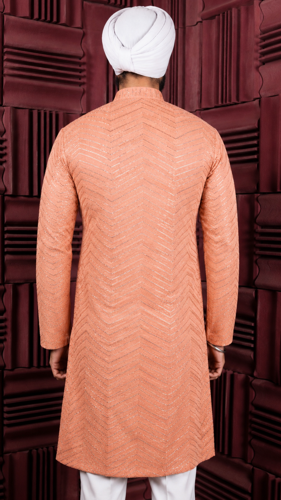 Peach Sequence Kurta